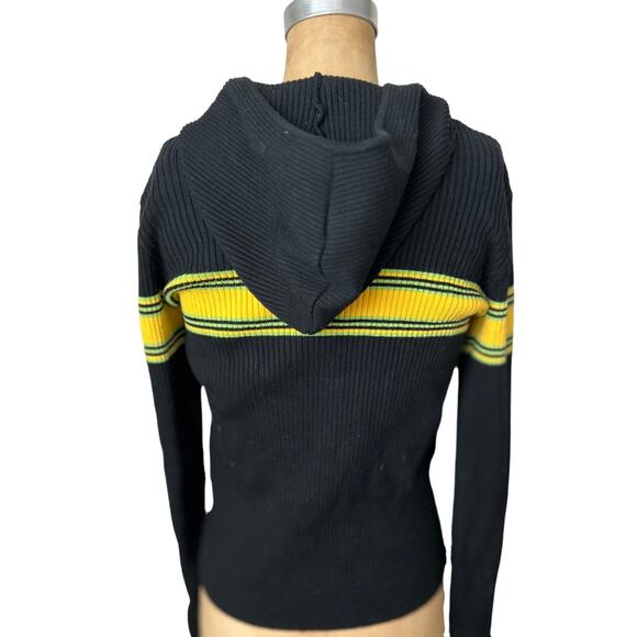 Emanuel Ungaro Liberte Ribbed Cardigan Zip Sweater with Hood Hoodie Size P - Picture 6 of 7